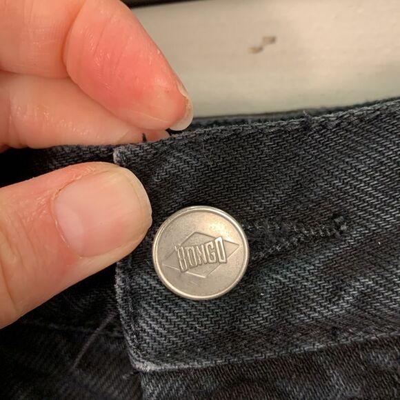 Vintage bongo black denim cut off high waist jeans shorts women’s size 5 cotton - Picture 8 of 9